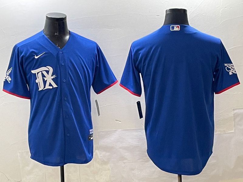 Men Texas Rangers Blank Blue City Edition 2025 Nike MLB Jersey style 2